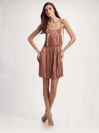 Halstonette Pleated Cocktail Dress In Rose Gold Via Saks Rosegold Dresses Pretty Dresses Halston
