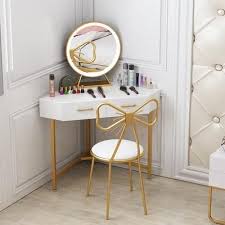 makeup dresser northern europe red iron simple makeup desk and chair 002 table 80cm in 2021 corner vanity table vanity table set corner vanity