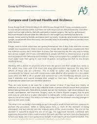 Find reviews and recommendations for the latest health & wellness products. Compare And Contrast Health And Wellness Phdessay Com