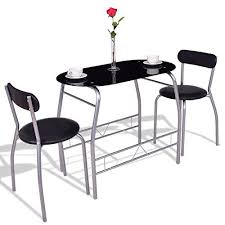 Sturdy 3 Piece Tempered Glass Kitchen Dining Room Furniture Set Dining Furniture Sets Tempered Glass Table Top 3 Piece Dining Set