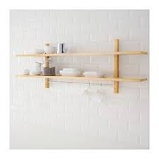 Varde White Wall Shelf With 5 Hooks 140x50 Cm Ikea Regalwand Kuchenwandregale Wandregal
