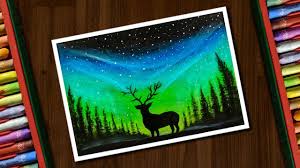 Aurora Night Drawing With Oil Pastels For Beginners Step By Step Youtube Oil Pastel Drawings Easy Oil Pastel Art Soft Pastel Art