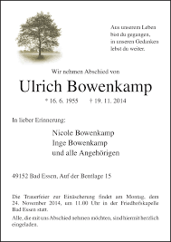 Traueranzeigen Von Ulrich Bowenkamp Noz Trauerportal Einige allgemeine informationen zum ablauf der trauerfeier.