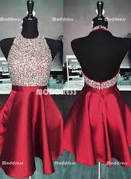 Cute Beading Short Homecoming Dresses Halter Evening Dresses Backless Knee Length Formal Dresses Hs821 Backless Homecoming Dresses Homecoming Dresses Short Dresses For Teens