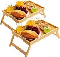Amazon.com - Pipishell Bamboo Bed Breakfast Tray with Foldable Legs,  Handles, Ideal for Kids, Couples, Sofa, Eating, Working, Used As Laptop  Desk ...