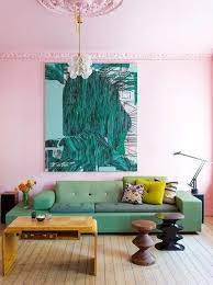 Try This Paint Your Ceiling The Same Color As Your Walls Pink Living Room Retro Home Decor Retro Home