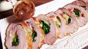 The layers of flavor or out of this world and its easier than you think! Stuffed Pork Loin With Porcini Sauce