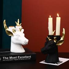 Keep your little herd together or split them up around the house. Deer Head Candlestick Home Decoration Accessories Resin Elk Sculpture Minimalist Candle Holder Household Furnishings Decorations Figurines Miniatures Aliexpress