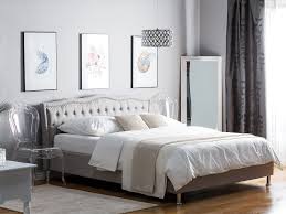 Homestyle4u metallbett 160 x 200 bettgestell. Polsterbett Grau Lattenrost 160 X 200 Cm Metz Beliani De