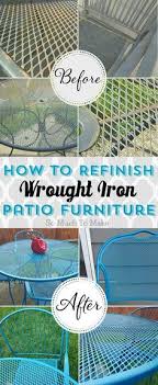 How To Refinish Wrought Iron Patio Furniture Patio Furniture Makeover Iron Patio Furniture Metal Patio Furniture
