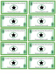 Printable Employee Incentive Bucks Kids Rewards Reward