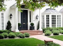 Black And White House With Red Brick Villa Classy Blog House Exterior Brick Porch Painted Front Doors