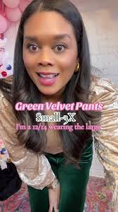Green Velvet Wide Leg Pants