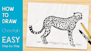 First, draw a circle for the head followed by an oval with the thinner parts upright. How To Draw A Cheetah In 5 Minutes Easy Step By Step Youtube