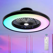 Price History of Bladeless Ceiling Fan with RGB Light, 24'' Low Profile ...