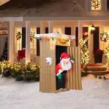Gemmy Airblown Christmas Inflatables 6 Tall Animated Santa Coming Out Of Outhouse Scene Walmart Com Inflatable Christmas Decorations Christmas Inflatables Blow Up Christmas Decorations