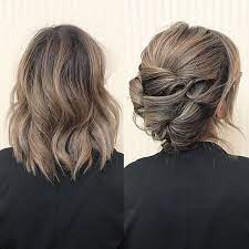 Heres A Quick Way To Put Short Hair Up I Used Large Loops With No Hair Extensions Tea Short Hair Updo Tutorial Short Hair Up Prom Hairstyles For Short Hair