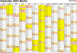 Kalender 2021 bayern als pdf oder excel. Kalender 2021 Berlin Ferien Feiertage Word Vorlagen