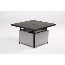 Style Selections Easton Park Square Outdoor Coffee Table 41 In W X 41 In L With Umbrella Hole Lowes Com In 2020 Outdoor Coffee Tables Coffee Table Park Square