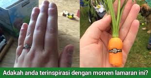Ianya sebagai simbolik untuk ke langkah yang seterusnya dan untuk kukuhkan lagi ikatan pertunangan tersebut. Lain Dari Yang Lain Lelaki Ini Melamar Kekasihnya Dengan Menanam Cincin Dan Lobak Merah Nakbebel