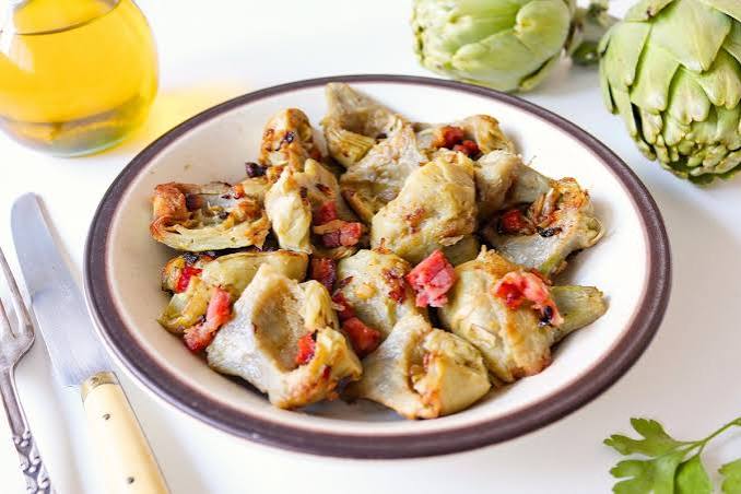 Alcachofas con Jamón de Ternera
