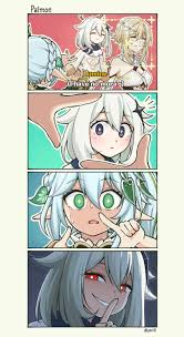 red eyes, open mouth, white dress, short hair with long locks, multiple  girls - Anime R34