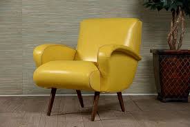 Mid Century Arm Chair In Yellow Leather Also Available In A Variety Of Fabrics And Leathers Also Available In Ot Antique Dining Chairs Furniture Leather Decor