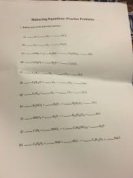 First, balance each of the chemical equations below. Balancing Chemical Equations Practice Worksheet Www Robertdee Org