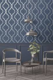 Laticia By Albany Navy Wallpaper Wallpaper Direct Blue Wallpaper Living Room Blue Living Room Decor Trellis Wallpaper