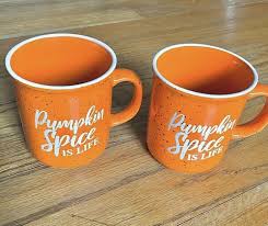 Fall Pumpkin Spice Is Life Coffee Mug Set Of 2 New No Tags Orange 12 Oz Ebay Coffee Mug Sets Mugs Set Mugs