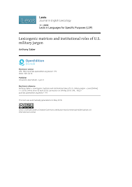 Maybe you would like to learn more about one of these? Pdf Lexicogenic Matrices And Institutional Roles Of U S Military Jargon