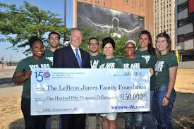 Sherwin-Williams $150,000 Check Presentation to the LeBron James Family  Foundation, commemorating S-W's 150th anniversary