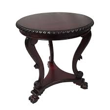 Click on above for better detail. Solid Mahogany Wood Chippendale Reproduction Round Wine Side Table