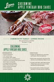 Cheerwine Apple Vinegar Bbq Sauce Lowes Foods To Go Local And Fresh Same Day Grocery Pickup And Delivery Recipe Vinegar Bbq Sauce Lowes Food Bbq Sauce Ingredients