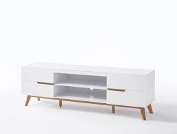 Ein weiß lasierter korpus mit fächern. Lowboard Celio 1 Weiss Eiche 169x56x40 Cm Tv Board Tv Mobel Schrank Expendio