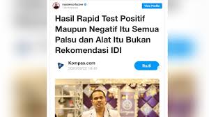Idi Sebut Hasil Rapid Test Palsu Jurnalinspirasi Co Id