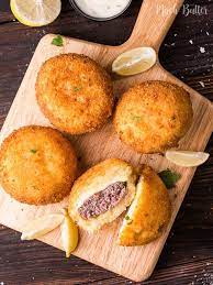 Combine all patty ingredients;mix thouroughly with your hands and shape into 4 patties. Easy Indonesian Beef Potato Croquettes Much Butter