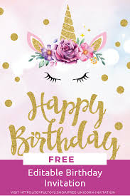 Birthday Invitation Card Design Editable Unicorn Invitation Template Free Unicorn Birthday Invitation Unicorn Party Invites Unicorn Invitations Unicorn Birthday Invitations