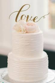 Simple Wedding Cake With Calligraphy Topper Gold Cake Topper Wedding Wedding Cake Simple Elegant Simple Wedding Cake