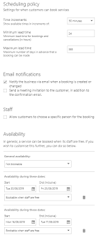 Bookings Service Availability Date Range Issue Microsoft Tech Community