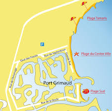 Carte De La Plage Sud De Port Grimaud Plage Sud Port Grimaud Plage