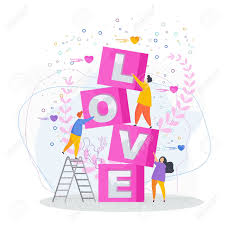 How to create a card template in microsoft word? Love Lettering People Make The Word Love Out Of Cubes Valentine S Day Greeting Card Flat Trending Vector Illustration Royalty Free Cliparts Vectors And Stock Illustration Image 138822838