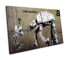 Our panel art is printed on high quality canvas, and will stand the test of time looking great in your space! Banksy Star Wars I Am Your Father Graffiti Canvas Wall Art Box Framed Epic Canvas Ltd