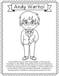 Andy Warhol Famous Artist Informational Text Coloring Page Craft Or Poster In 2020 Warhol Art Famous Artists Paintings Andy Warhol Art