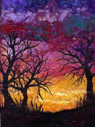 40 sunset silhouette paintings ranked in order of popularity and relevancy. Winter Sunset Silhouette Painting By Dina Sierra