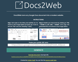 See actions taken by the people who manage and post content. Doc2web Turns Any Google Docs Document Into A Modern Website By Carlos Toxtli Medium