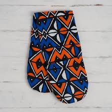 Double Oven Gloves For Kitchen Orange Blue Balogan Bespoke Binny