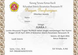 Contoh formulir pendaftaran dalam bahasa inggris. Karang Taruna Kemas Racik Kelurahan Seterio Contoh Piagam Kartini Ktkr Seterio