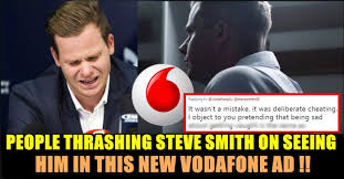 Vodafone holds australia's underdog status as the country's third largest mobile network operator. Steve Smith Featured In This Ad Of Vodafone Fans Thrashed Him Chennai Memes