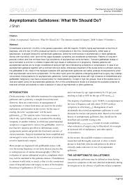 After all, what if people came round unexpectedly? Pdf Asymptomatic Gallstones What We Should Do